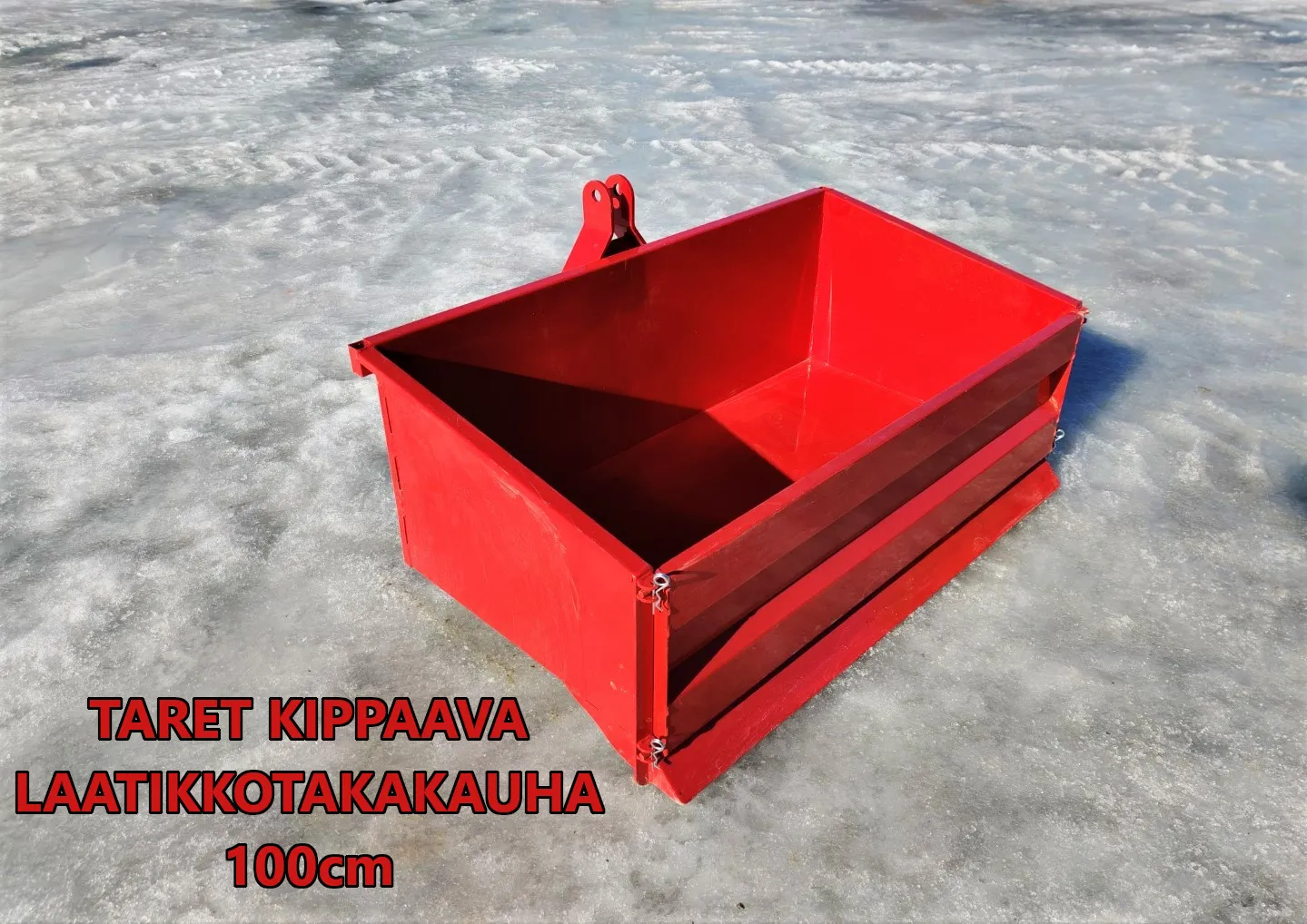 Taret 100cm kuljetuslaatikko / Kippaava takakauha pikkutraktoriin