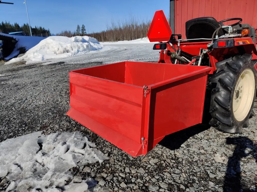 Taret 100cm kuljetuslaatikko / Kippaava takakauha pikkutraktoriin
