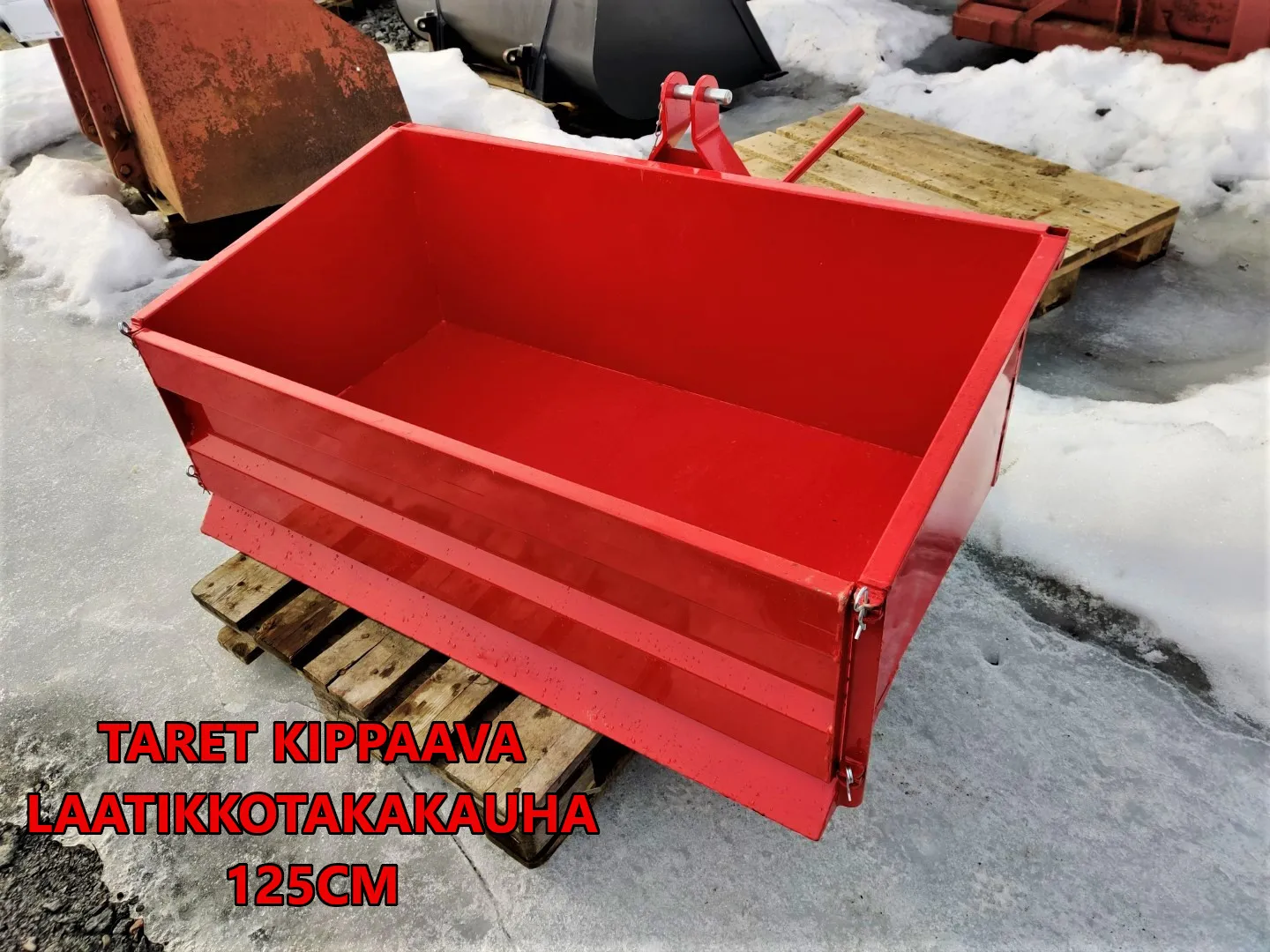 Taret 125cm kuljetuslaatikko / Kippaava takakauha pikkutraktoriin
