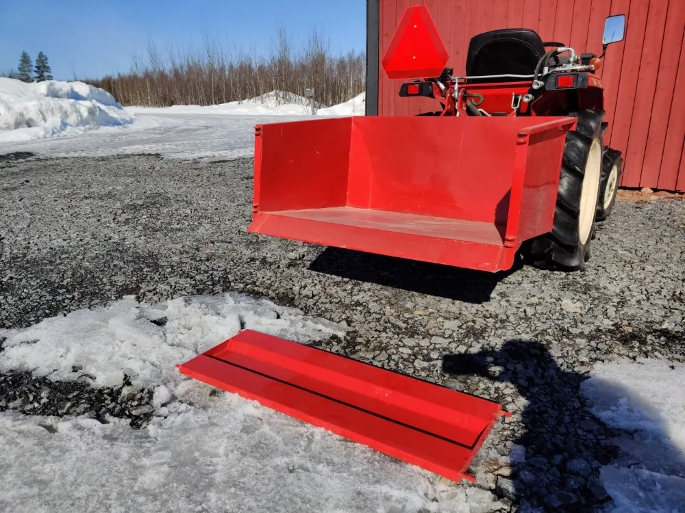 Taret 125cm kuljetuslaatikko / Kippaava takakauha pikkutraktoriin