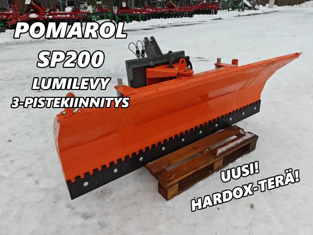 Pomarol SP200 lumilevy / Hydraulinen, 3-piste kiinnike, hardox terä