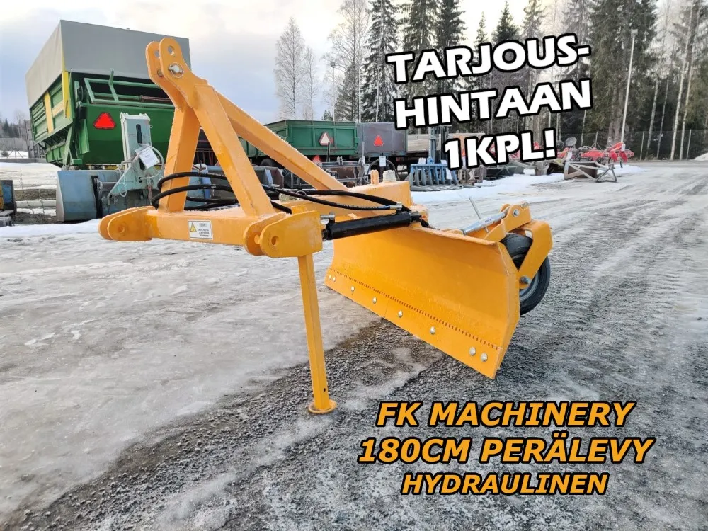 FK Machinery 180cm perälevy / Hydraulinen - Hardox terä ja tukipyörät