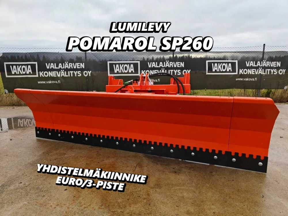 Pomarol SP260 lumilevy hydraulinen / Hardox terä - Euro + 3-piste-kiinnitys