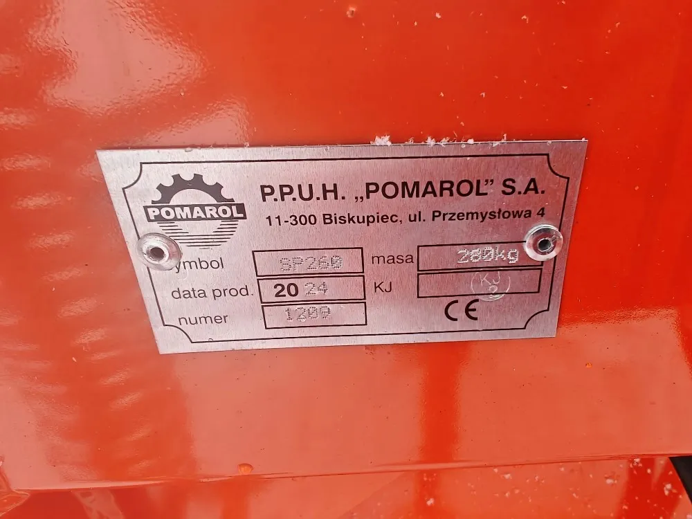 Pomarol SP260 lumilevy hydraulinen / Hardox terä - Euro-kiinnitys