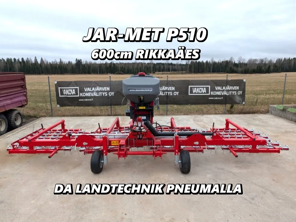 Jar-Met 600cm rikkaäes pneumalla / Da Landtechnik pneuma - 8mm piikit