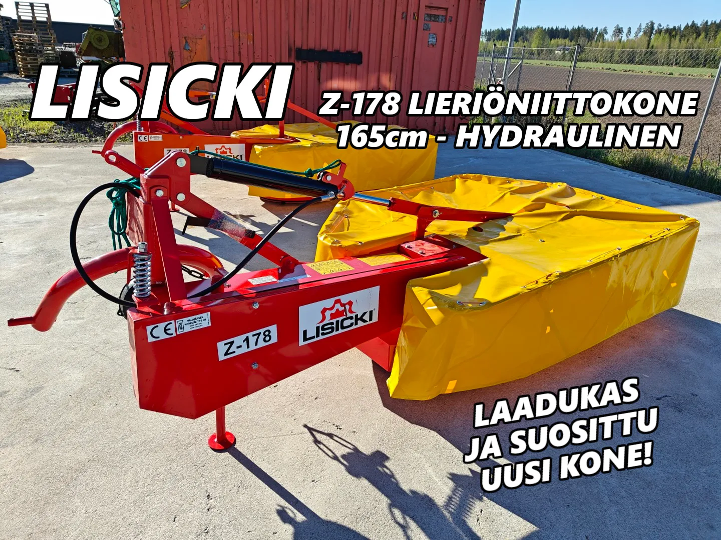 Lisicki 165cm lieriöniittokone hydraulinen / Z 178 - Uusi niittokone!