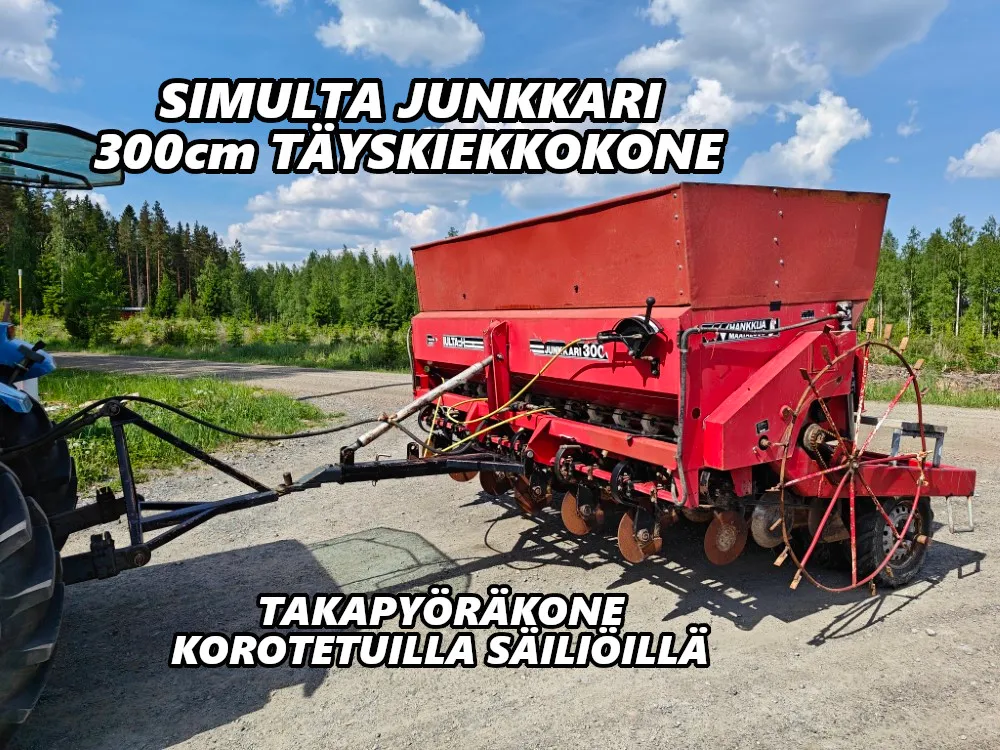 Junkkari Simulta 300cm kylvölannoitin / Takapyöräkone täyskiekkovarustuksella
