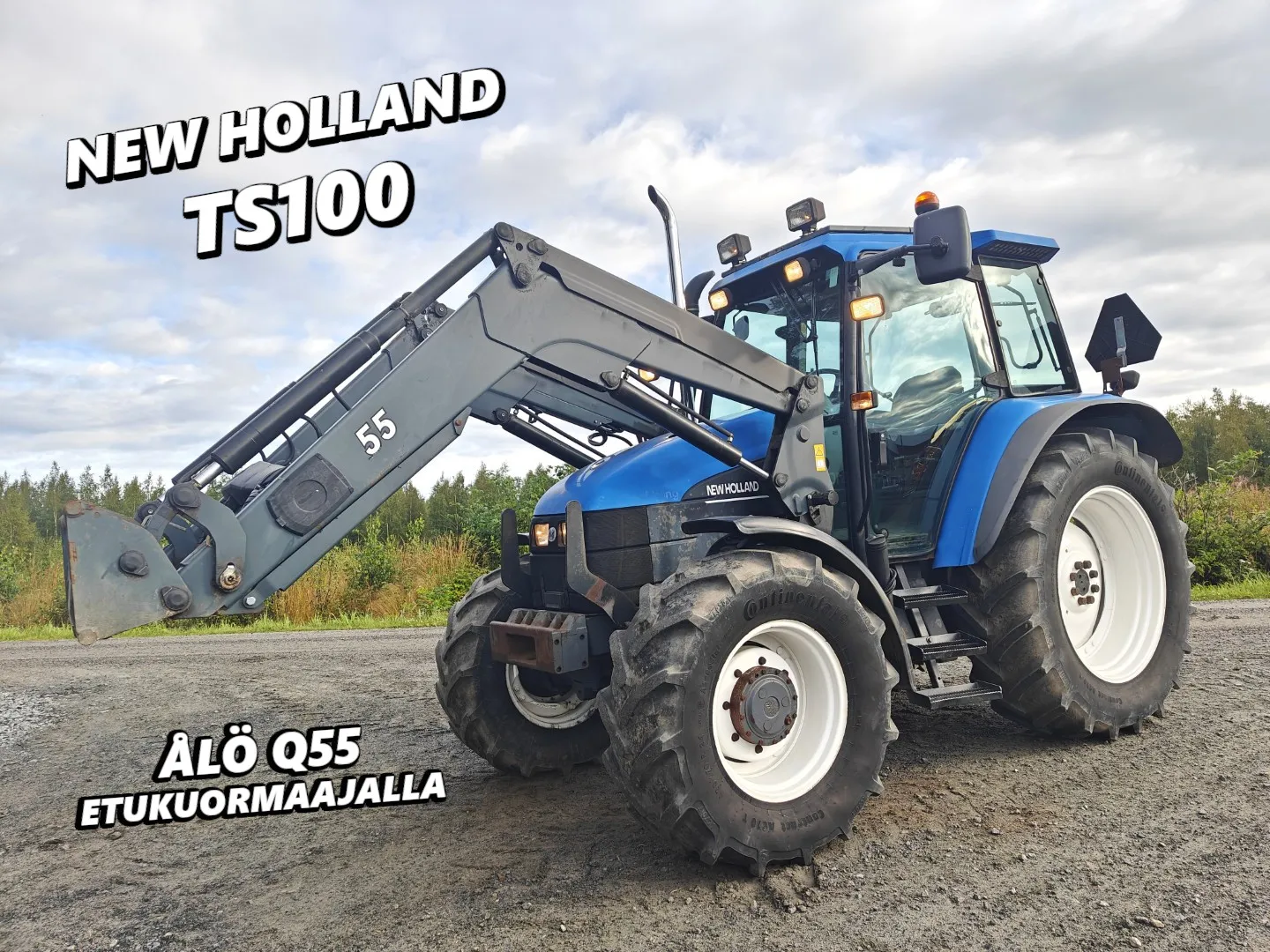 New Holland TS100, ES vaihteisto / Ilmastointi, etukuormaaja Ålö Q55