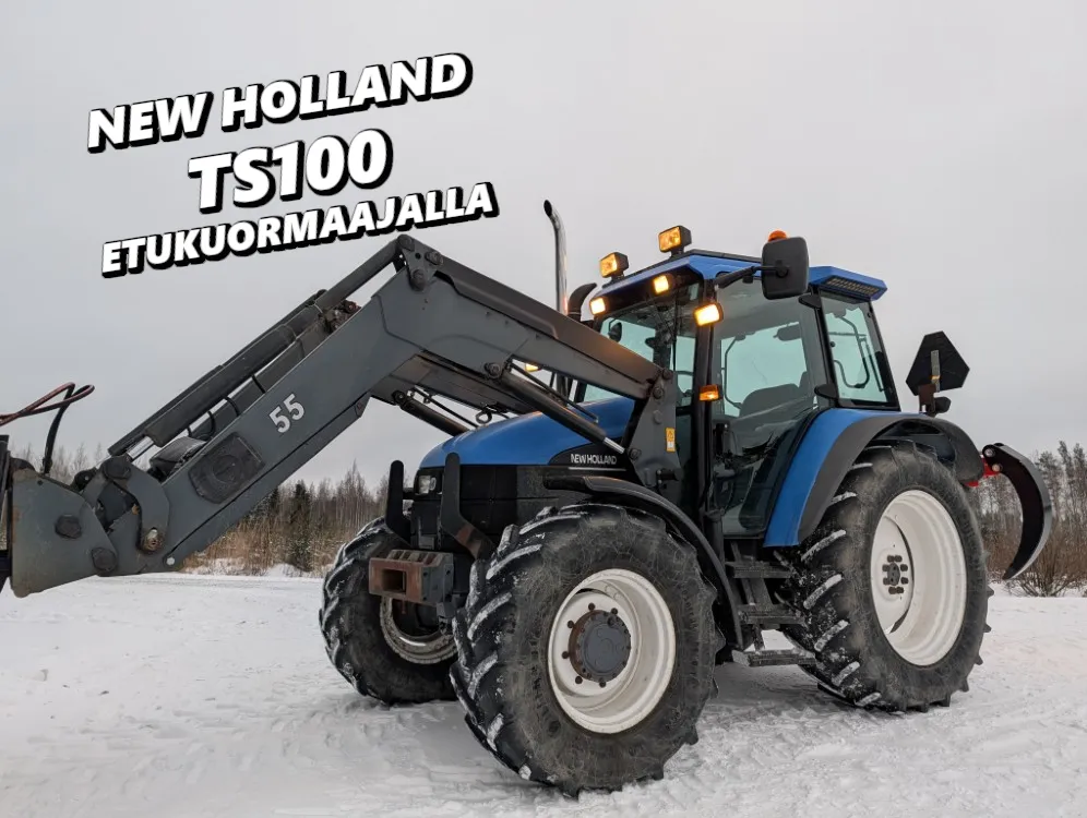 New Holland TS100 traktori / Etukuormaajalla - Katso video!