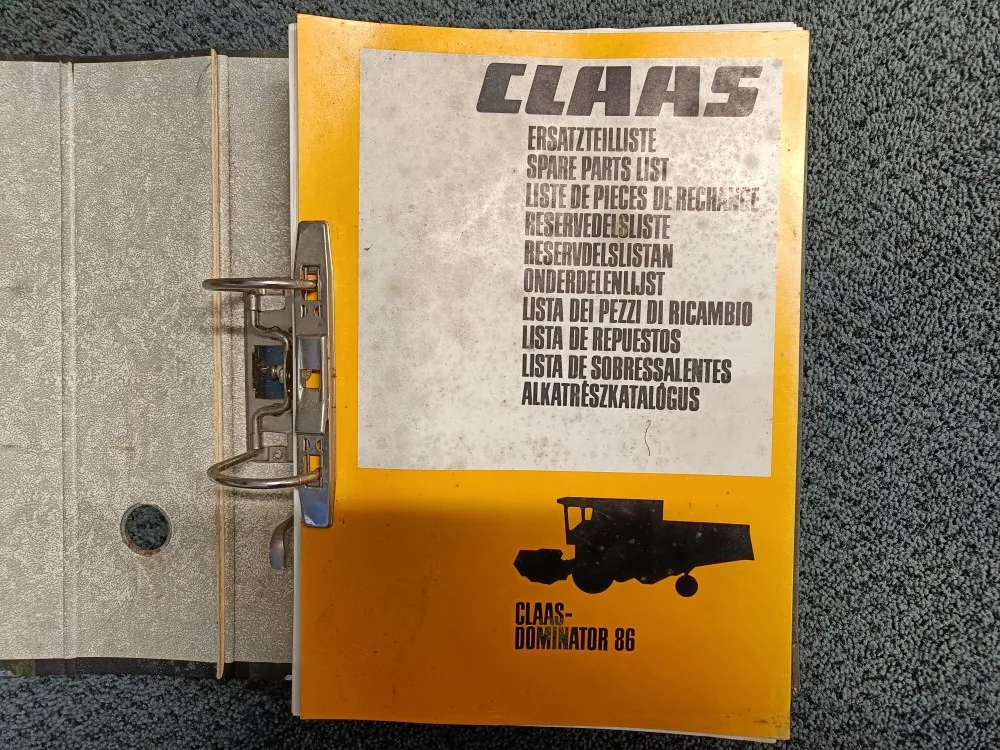 Claas Dominator 86 leikkuupuimurin / Varaosaluettelo