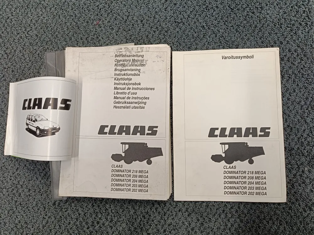 Claas Dominator 218, 208, 204, 203 ja 202 / MEGA, Ohjekirja