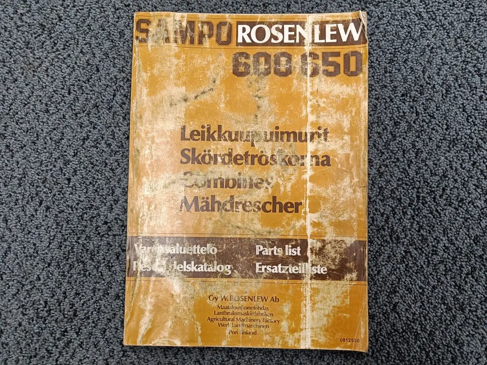 Sampo Rosenlew 600 ja 650 / Varaosaluettelo leikkuupuimuriin