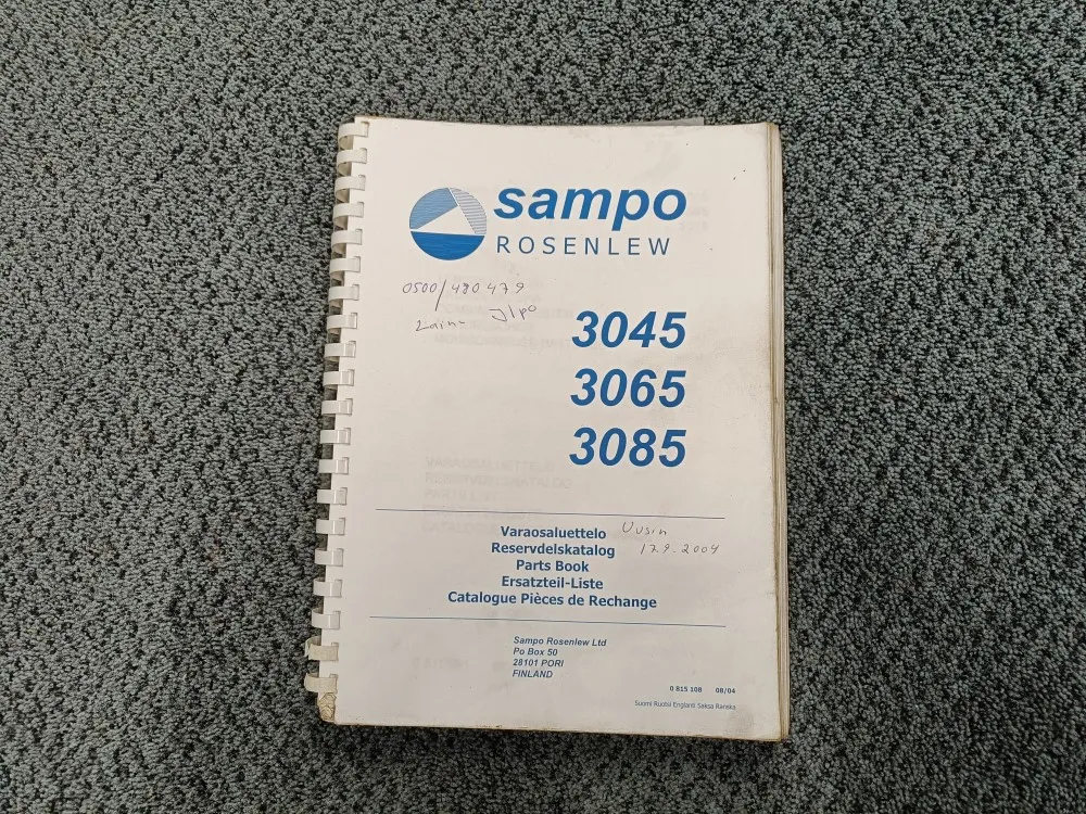 Sampo Rosenlew 3045, 3065 ja 3085 / Leikkuupuimureiden varaosaluettelo