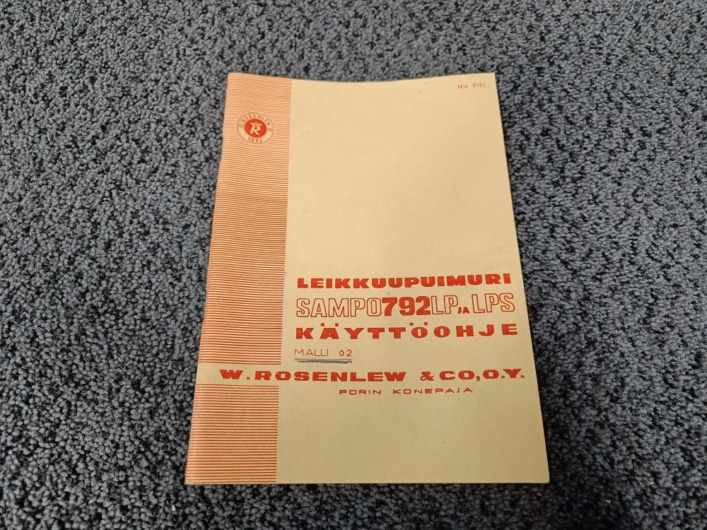 Sampo 792LP ja LPS malli 62 / Leikkuupuimurin käyttöohjekirja