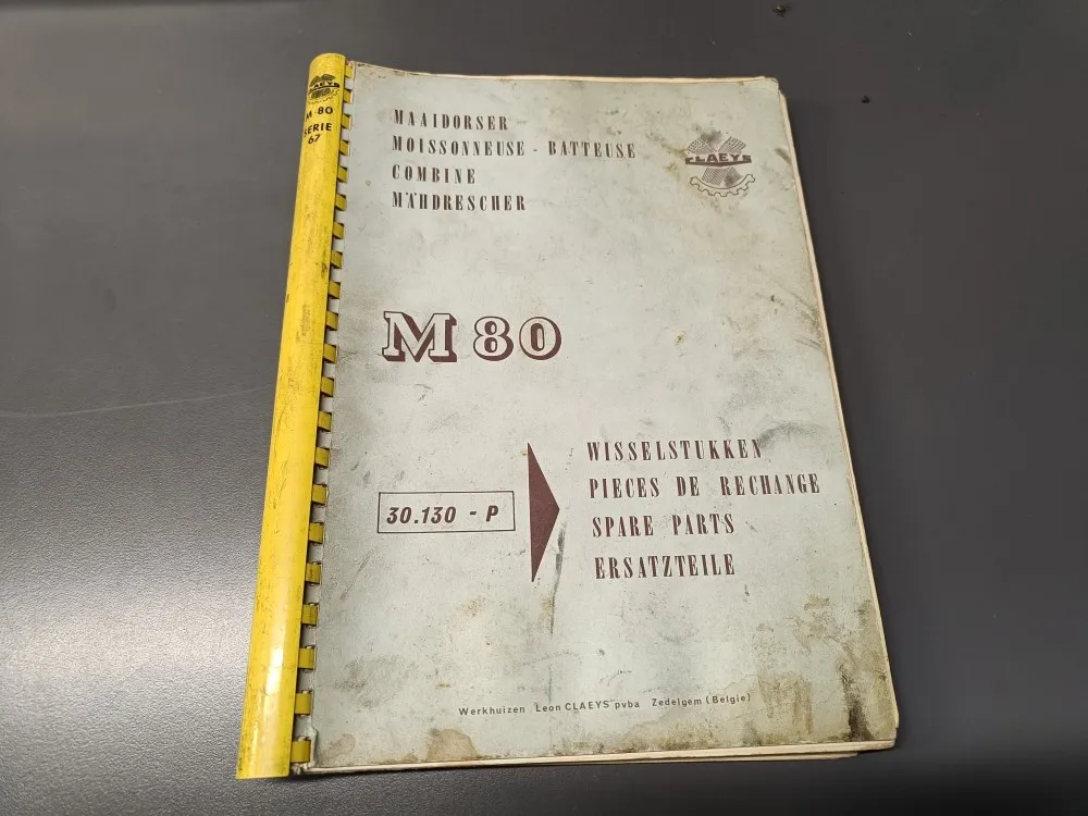 Claeys M80  varaosaluettelo / Leikkuupuimuriin