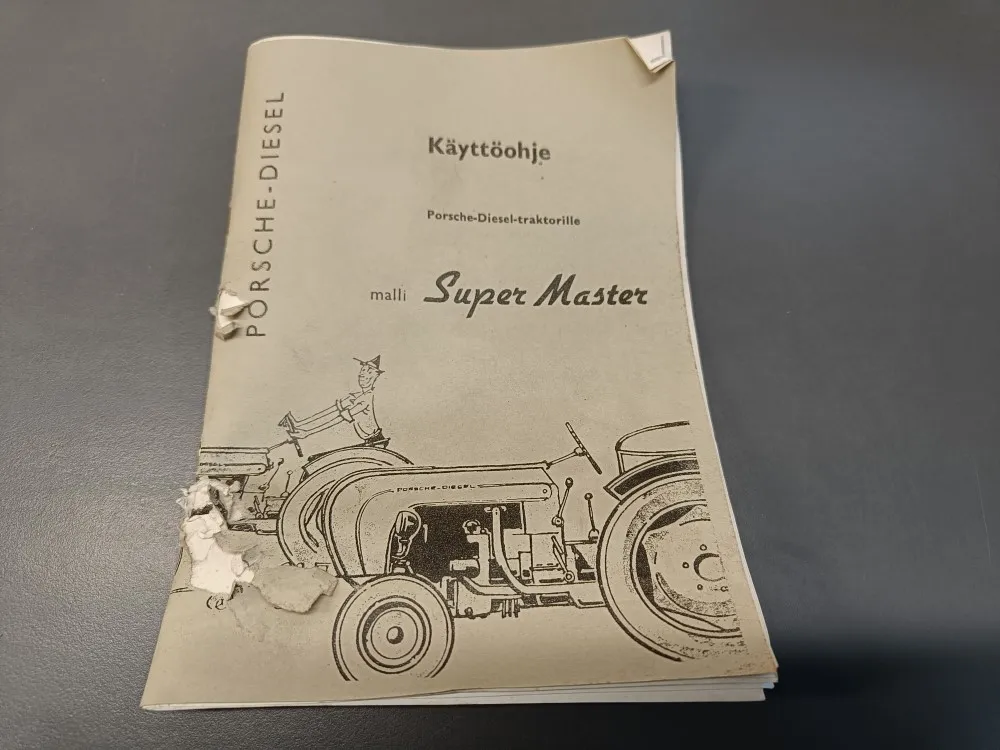 Porsche Diesel Super Master käyttöohjekirja /