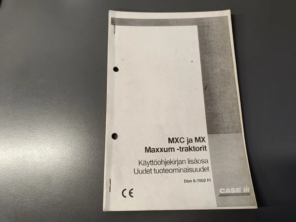 Case MXC ja MX Maxxum -traktorit / Käyttöohjekirjan lisäosa