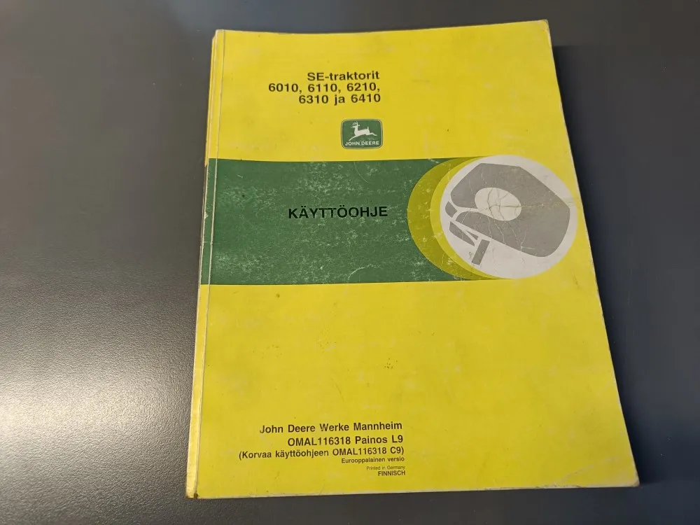 John Deere SE-traktorit 6010, 6110, 6210 / 6310 ja 6410 käyttöohje
