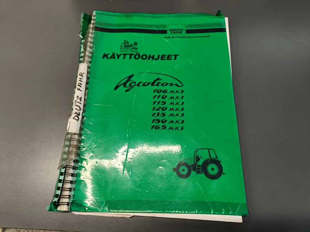 Deutz Fahr Agrotron käyttöohjekirja / 106MK3, 110MK3, 115MK3, 120MK3, 135MK3,150MK3