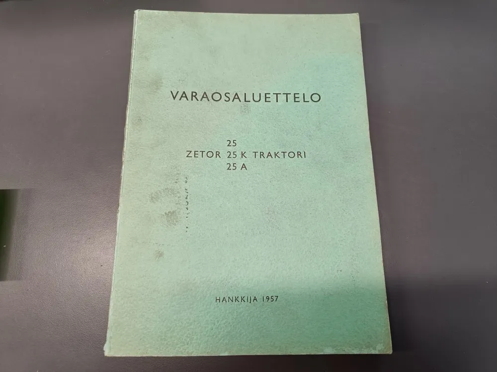 Zetor 25, 25K, 25A varaosaluettelo /