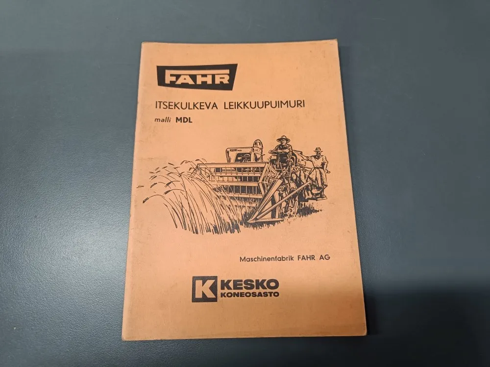 Fahr MDL itsekulkevan / leikkuupuimurin ohjekirja