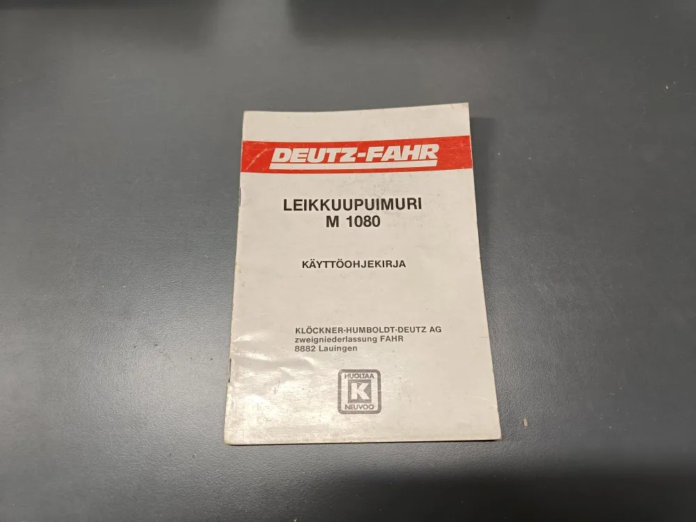 Deutz Fahr M 1080 / leikkuupuimurin ohjekirja
