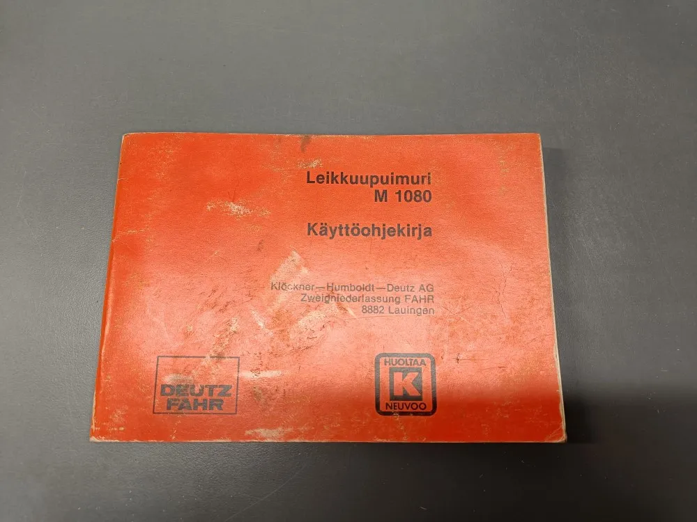 Deutz Fahr M 1080 leikkuupuimurin ohjekirja /