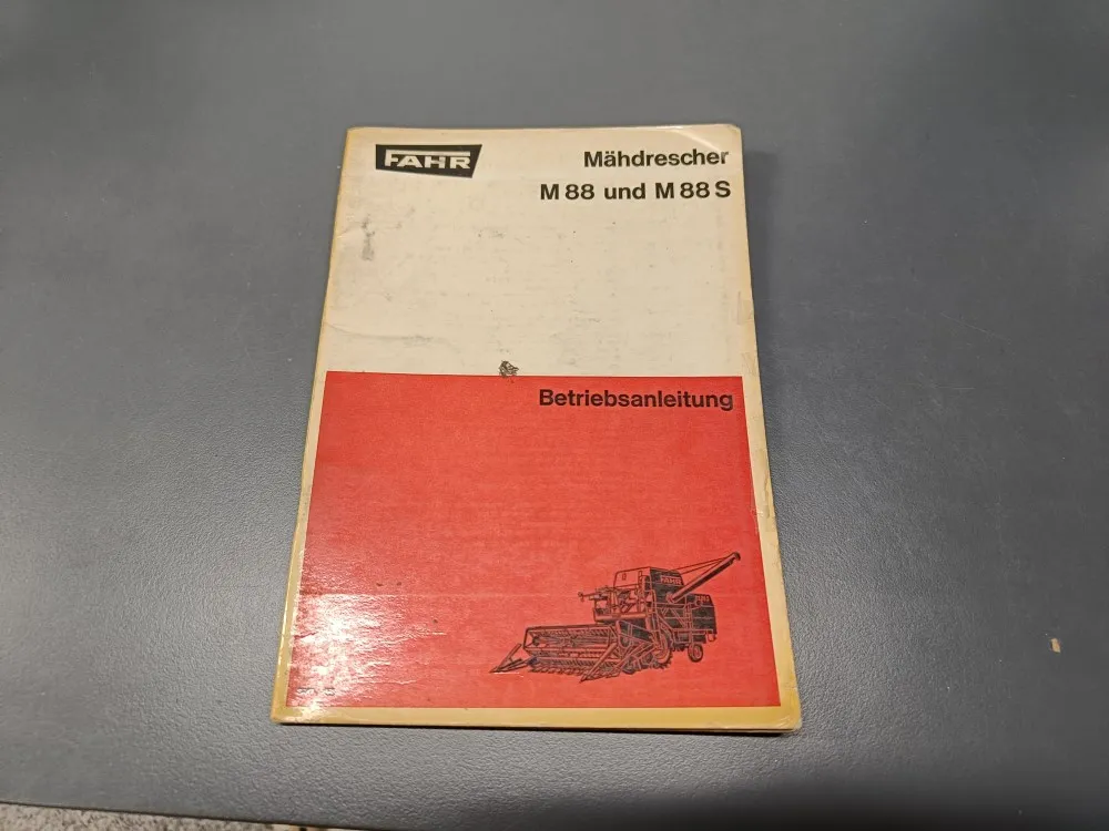 Fahr M88 ja M88S ohjekirja / leikkuupuimuriin saksankielinen