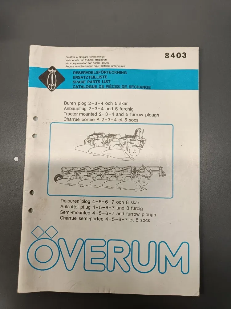 Överum sarka-auran 8403 / Varaosakirja