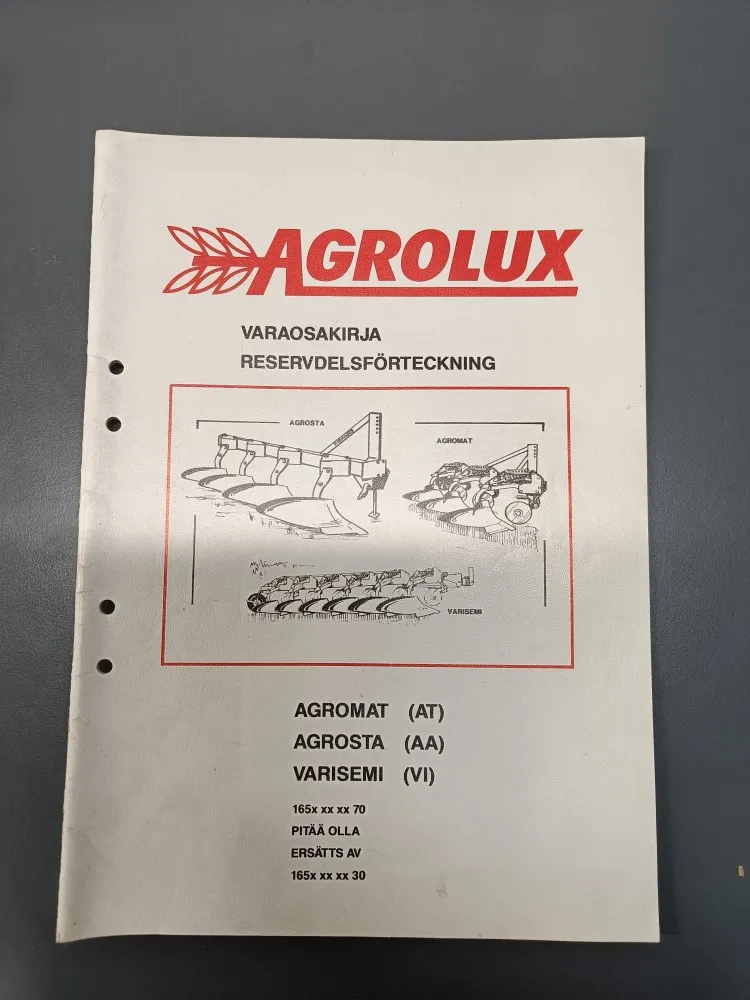 Agrolux AT, AA ja VI / Varaosakirja