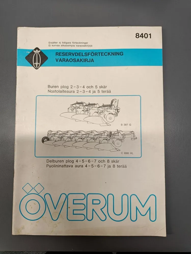 Överum, 8401 / Varaosakirja