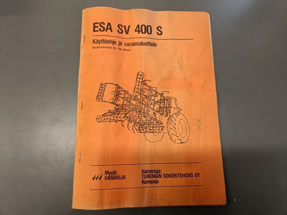 ESA SV 400S, HJ 156 alkaen / Käyttöohje ja varaosaluettelo