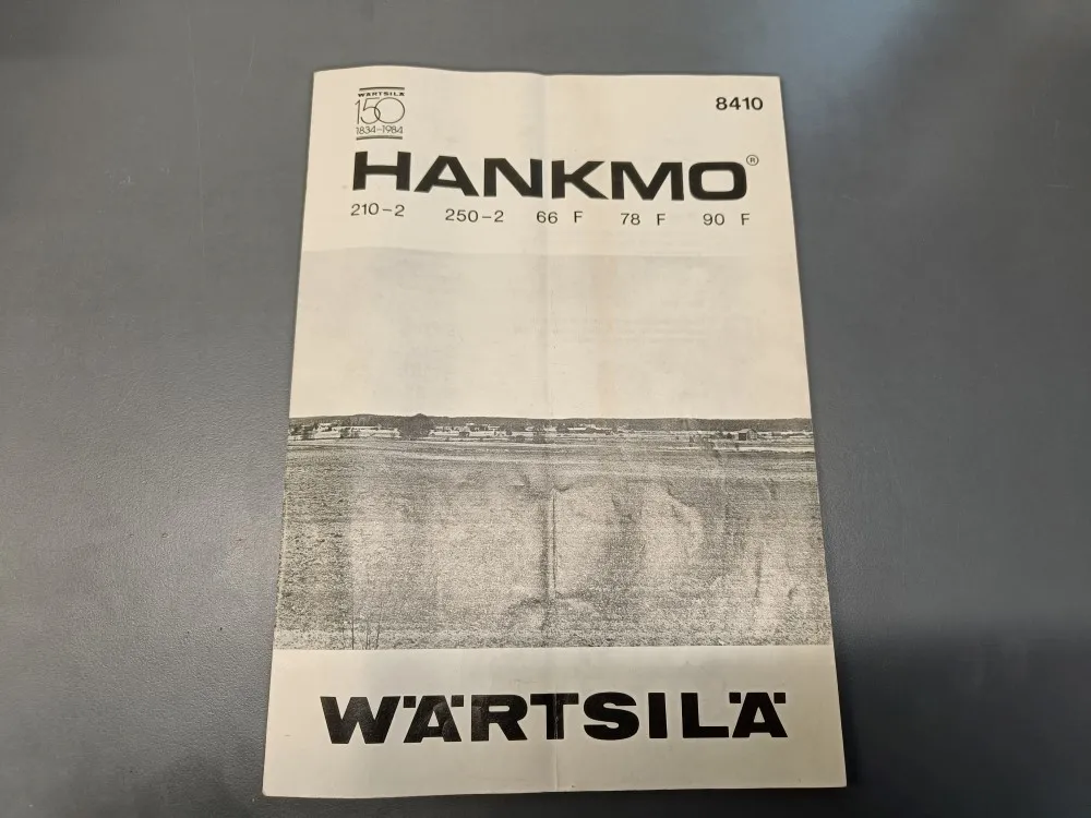 Hankmo 210-2, 250-2, 66F, 78F ja 90F / 8410 Käyttöohje ja varaosaluettelo