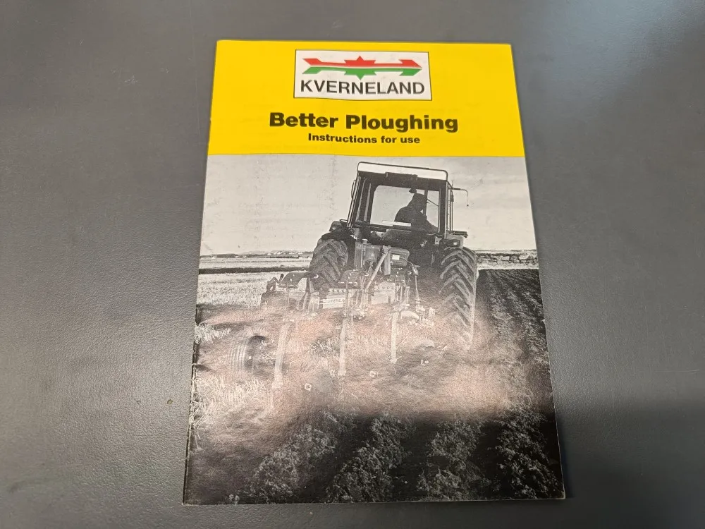 Kverneland Better Ploughing / Käyttöohjekirja