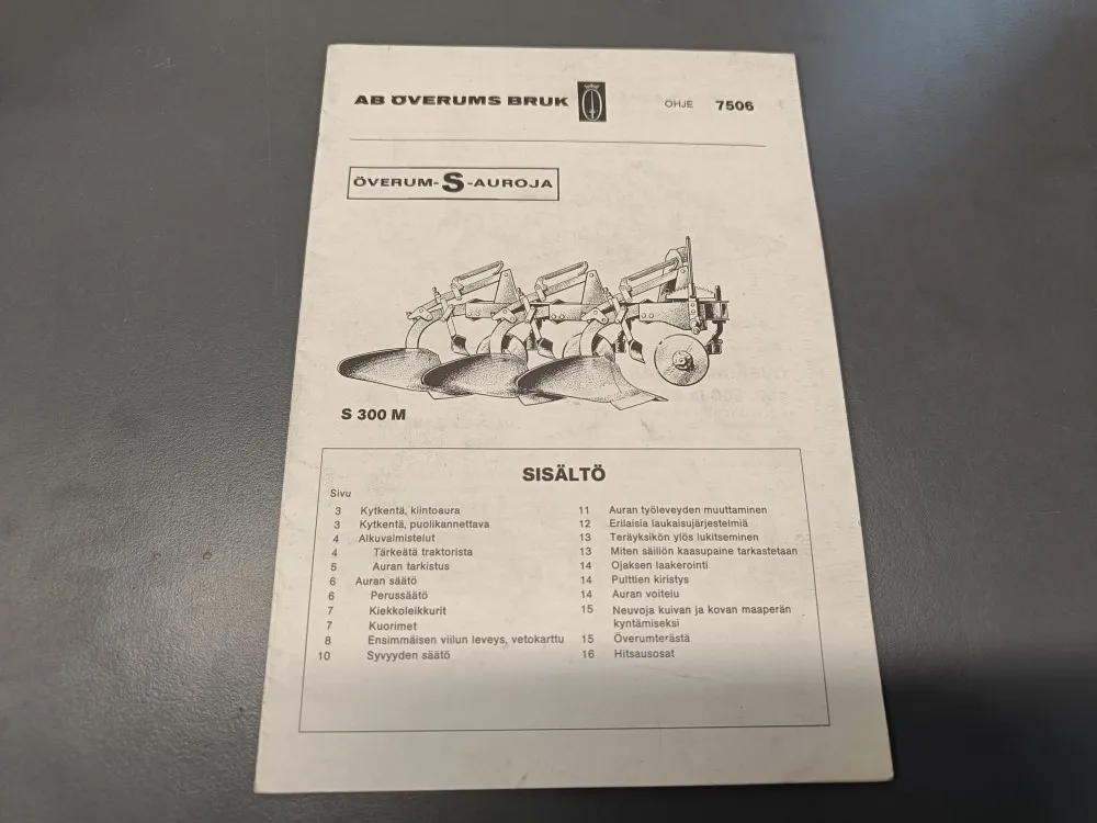 Överum-S-auroja S300M, S400G ja SA600HL / Ohje 7506