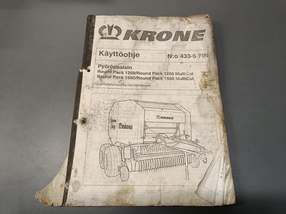 Krone Round Pack 1250/1550 ja MultiCut / Pyöröpaalaimen käyttöohjekirja