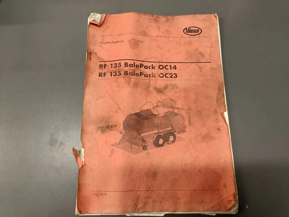 Vicon RF 135 BalePack OC14/23 / Yhdistelmä pyöröpaalaimen käyttöohjekirja