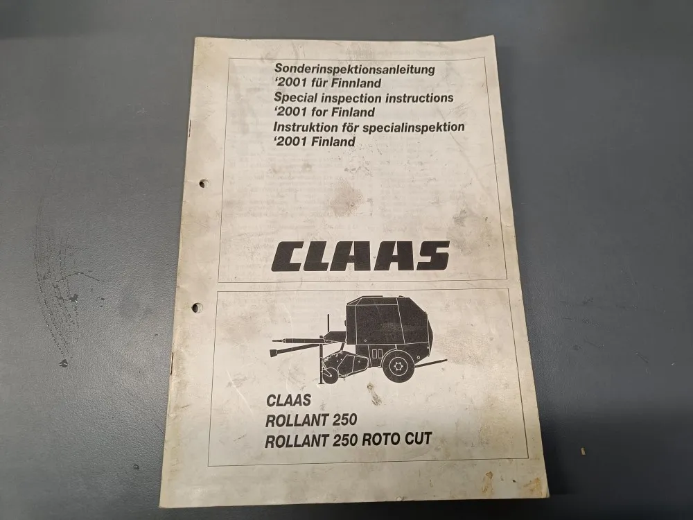 Claas Rollant 250 ja 250 Rollant Roto Cut / Ohjekirja (ei suomenkielinen)