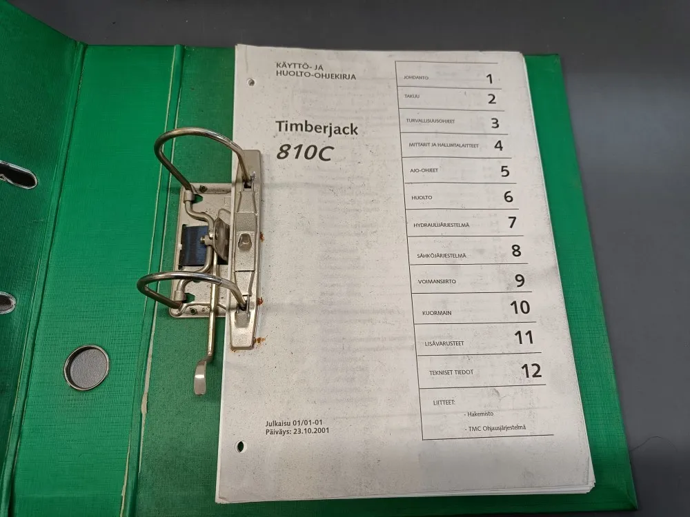 Timberjack 810C / Kuormatraktorin ohjekirja