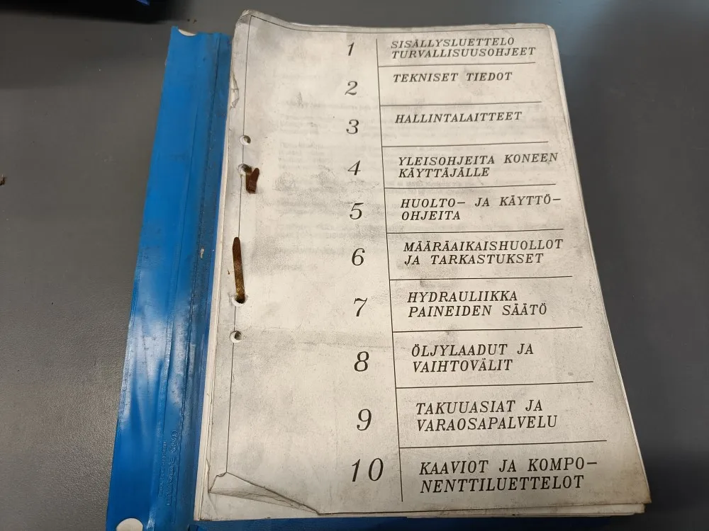 Ponsse HS10 harvesterin / Käyttö ja huolto
