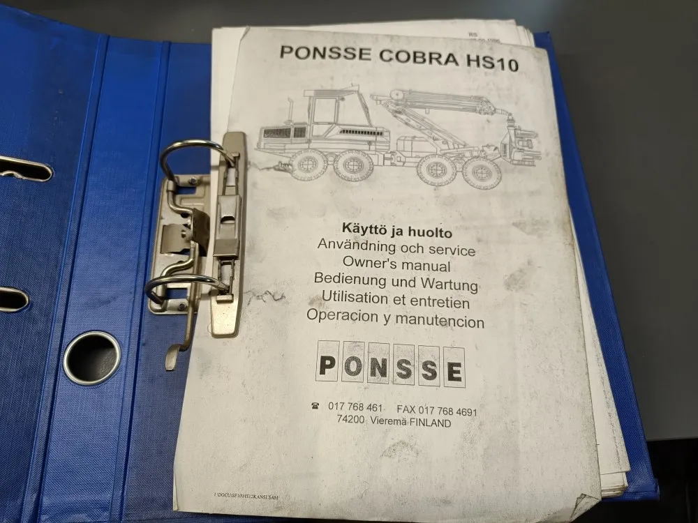 Ponsse Cobra HS10 harvesterin / Käyttö ja huolto