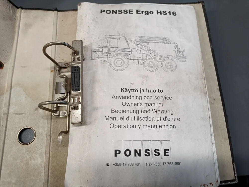 Ponsse Ergo HS16 harvesterin / Käyttö ja huolto