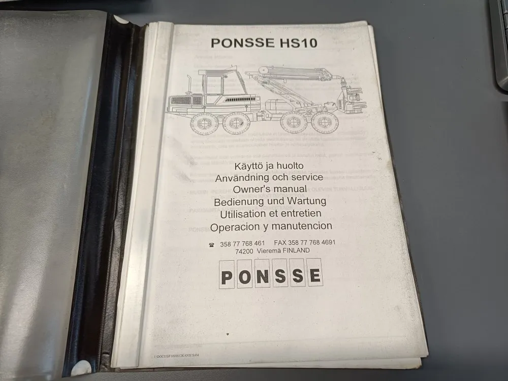 Ponsse HS10 harvesterin / Käyttö ja huolto