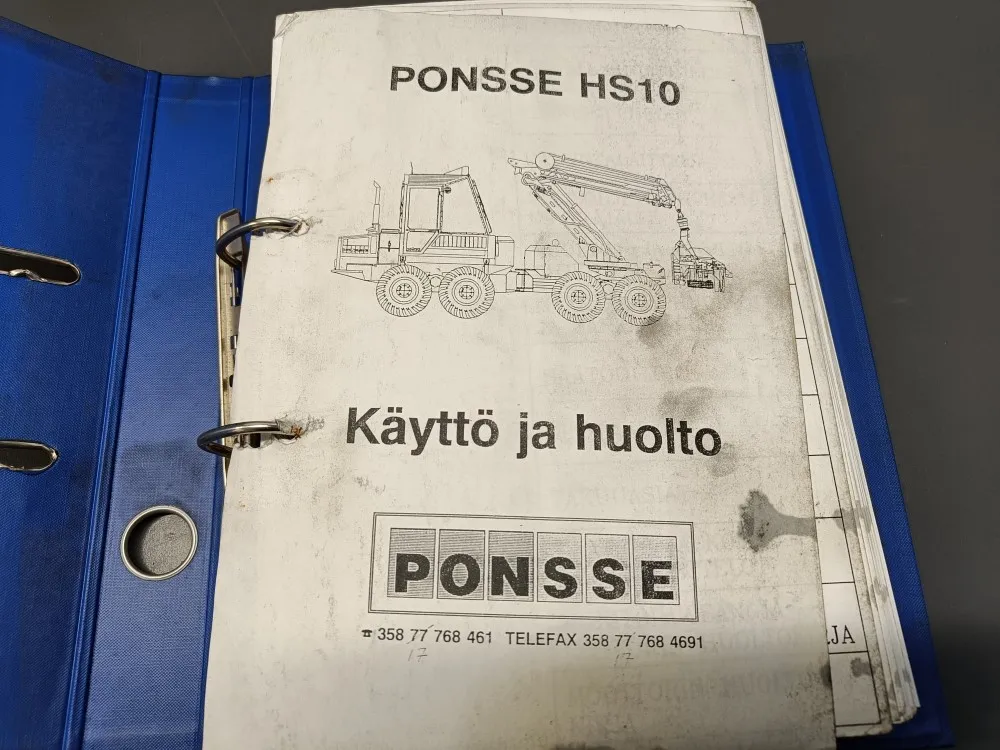 Ponsse HS10 harvesterin / Käyttö ja huolto (kansio)