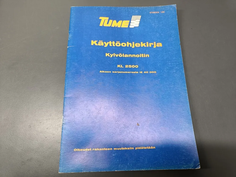 Tume kylvölannoittimen KL2500 / Käyttöohjekirja
