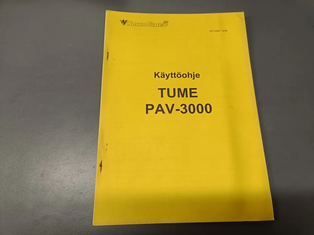 Tume V-Teknik PAV-3000 laitteen / Käyttöohjeet