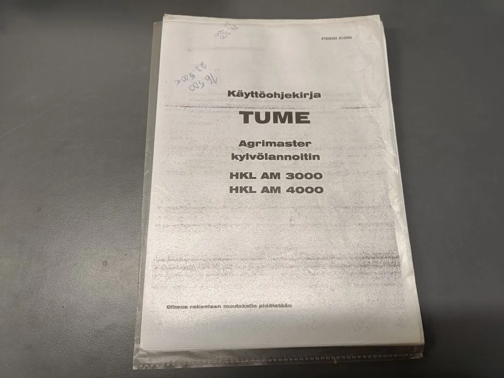 Tume Agrimaster kylvölannoittimen / HKL AM3000 ja HKL AM4000 käyttöohjekirja