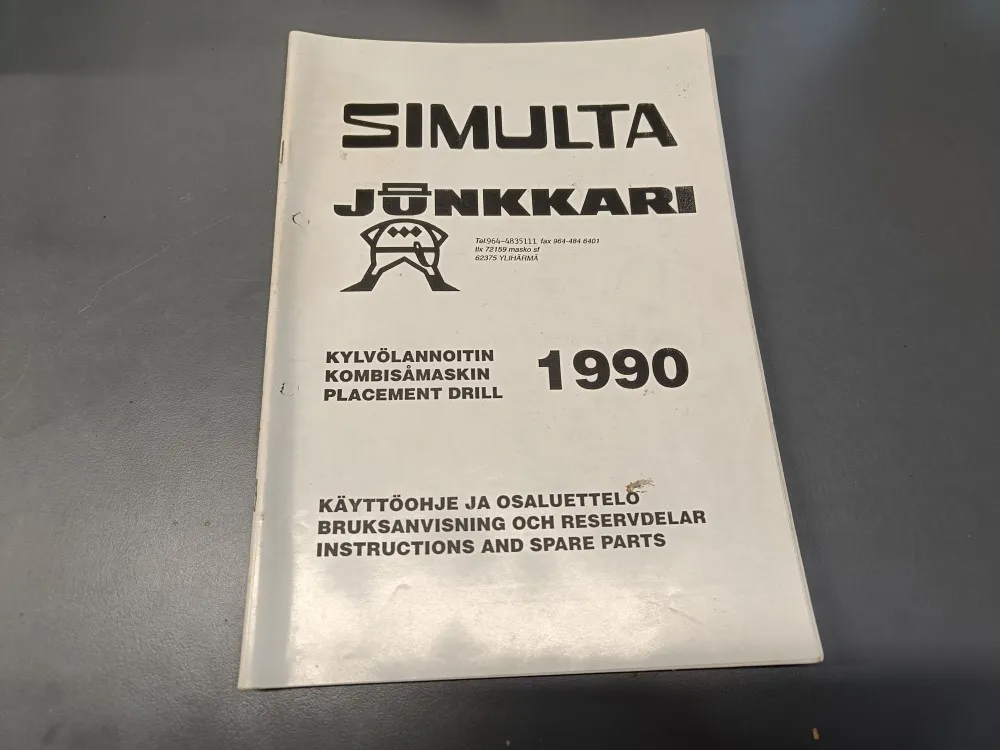 Simulta kylvölannoittimen 1990 / Käyttöohje ja osaluettelo