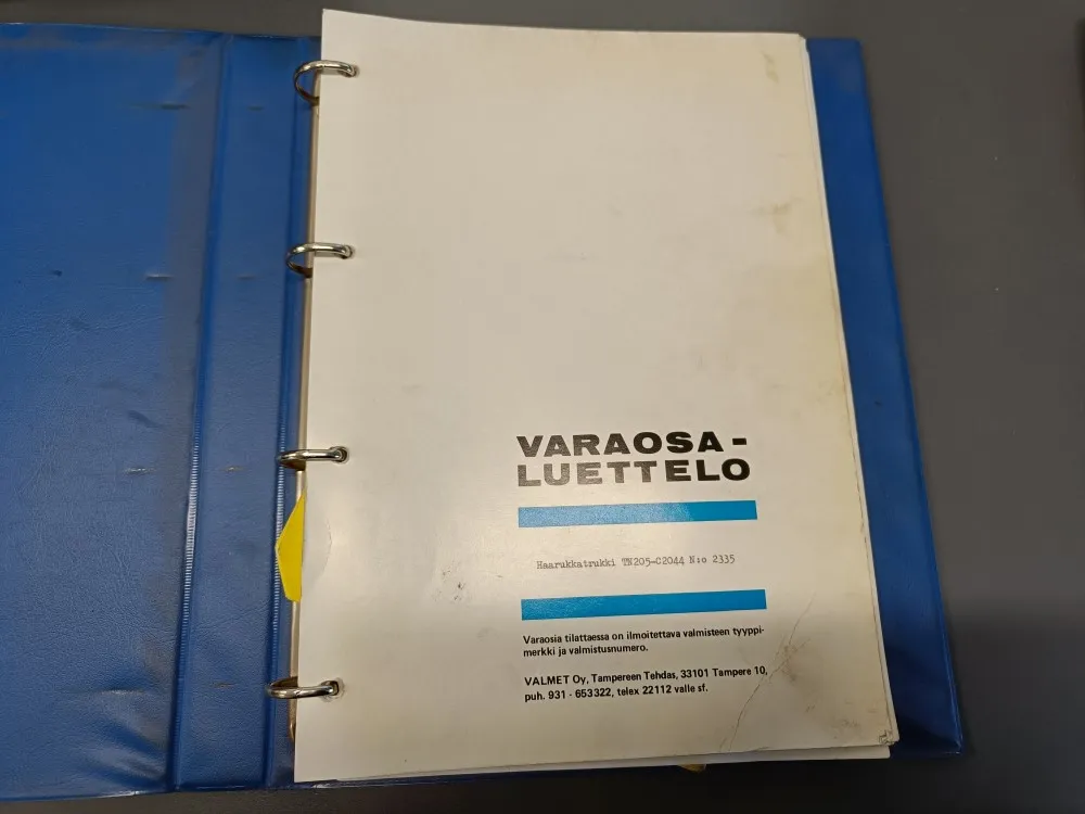 Valmet haarukkatrukki TN205-C2044 N:o 2335 / Varaosaluettelo