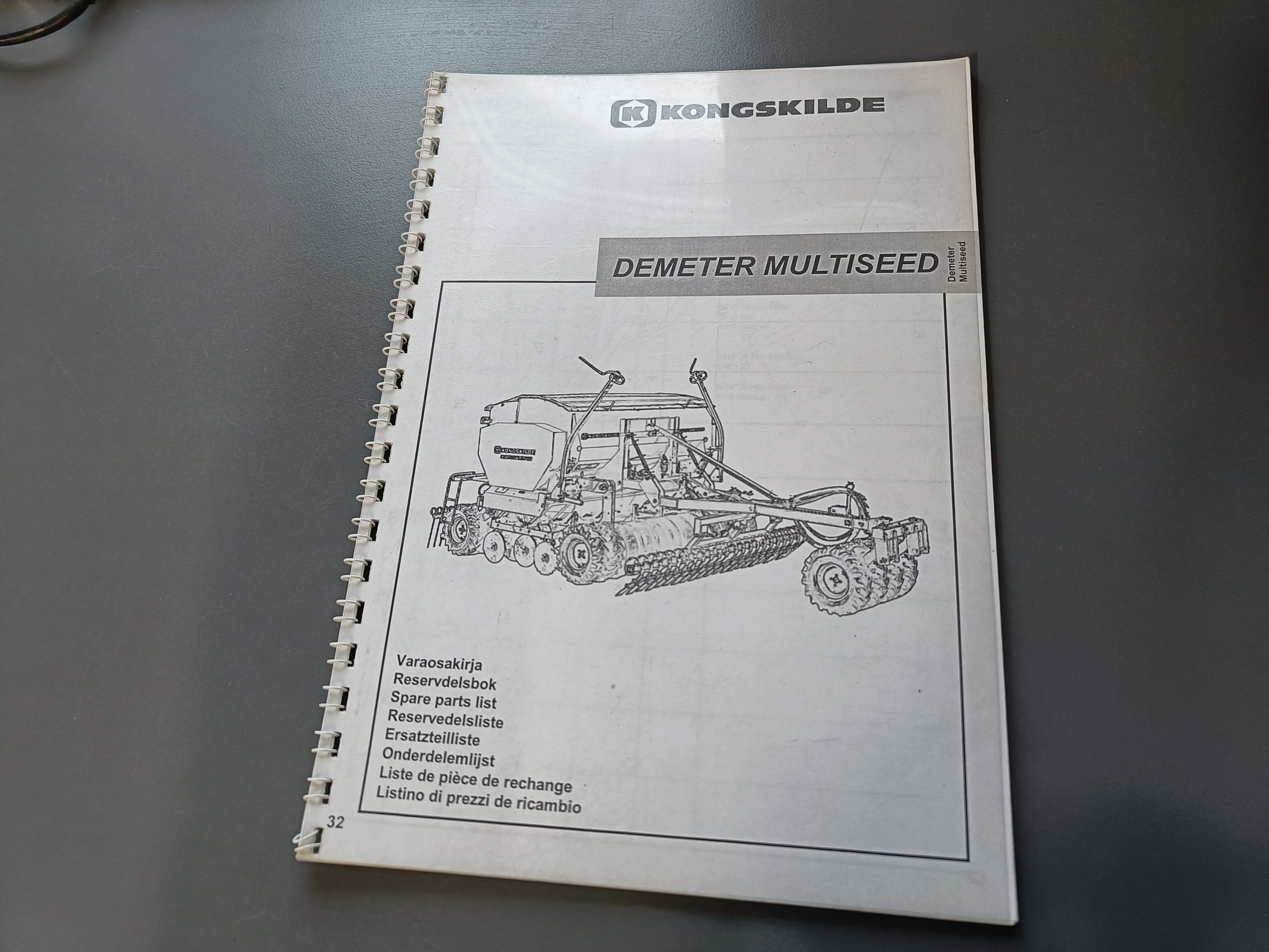 Kongskilde Demeter Multiseed / Kylvölannoittimen varaosaluettelo